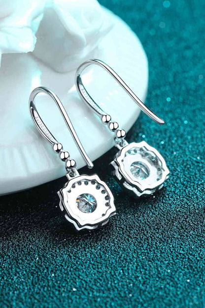 Boucles d'oreilles crochet moissanite en argent sterling 925