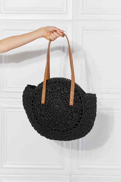 Bolso de mano de crochet Justin Taylor C'est La Vie en negro