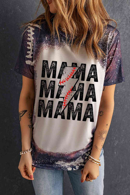 Camiseta con cuello redondo y estampado MAMA