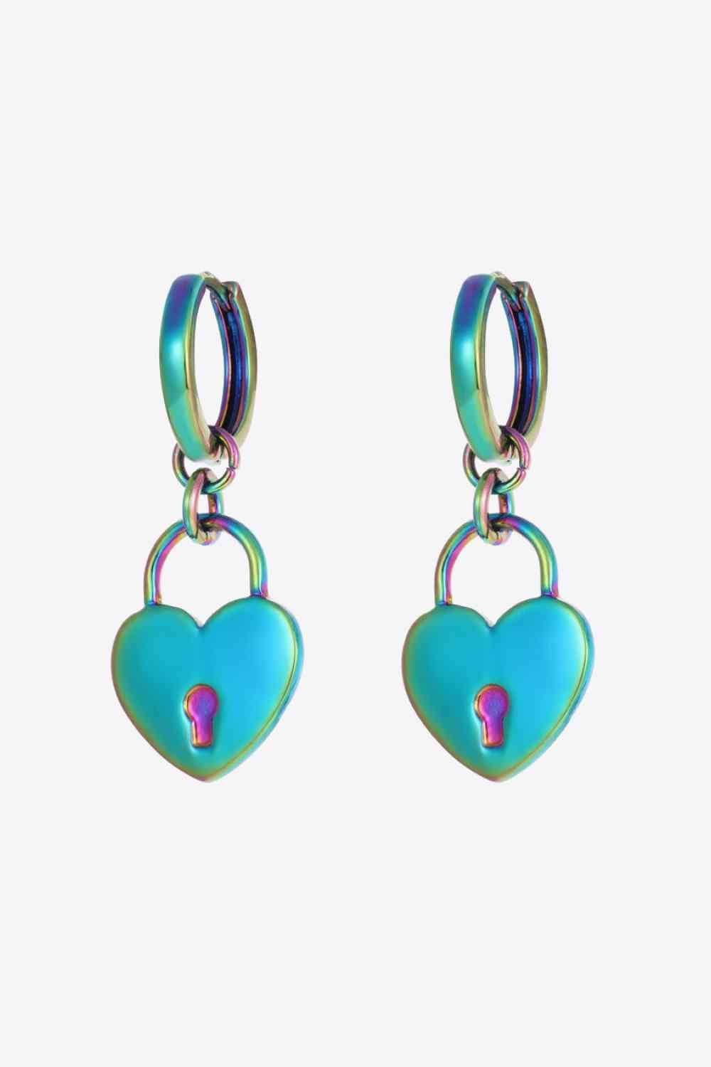 Pendientes colgantes de corazón multicolor al por mayor de 5 pares