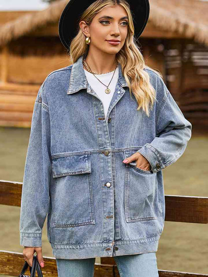 Veste en jean à épaules tombantes