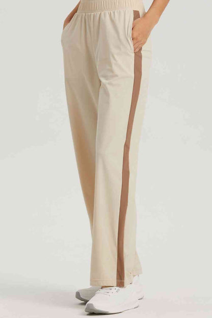 Side Stripe Elastic Waist Sports Pants