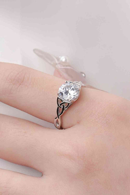 Bague en argent sterling 925 moissanite 2 carats