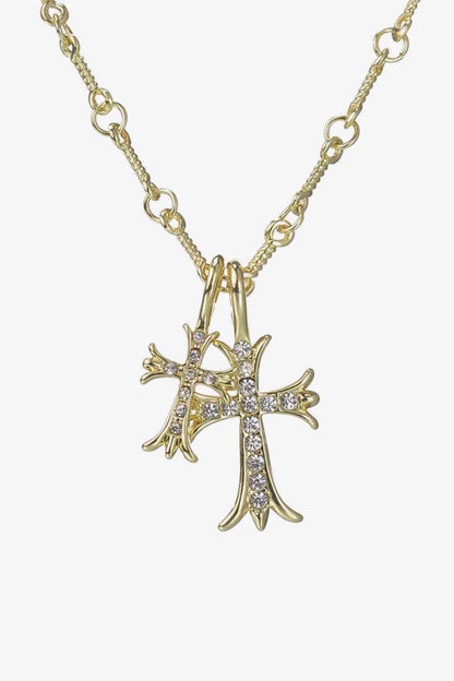 Collier en acier inoxydable avec pendentif croix