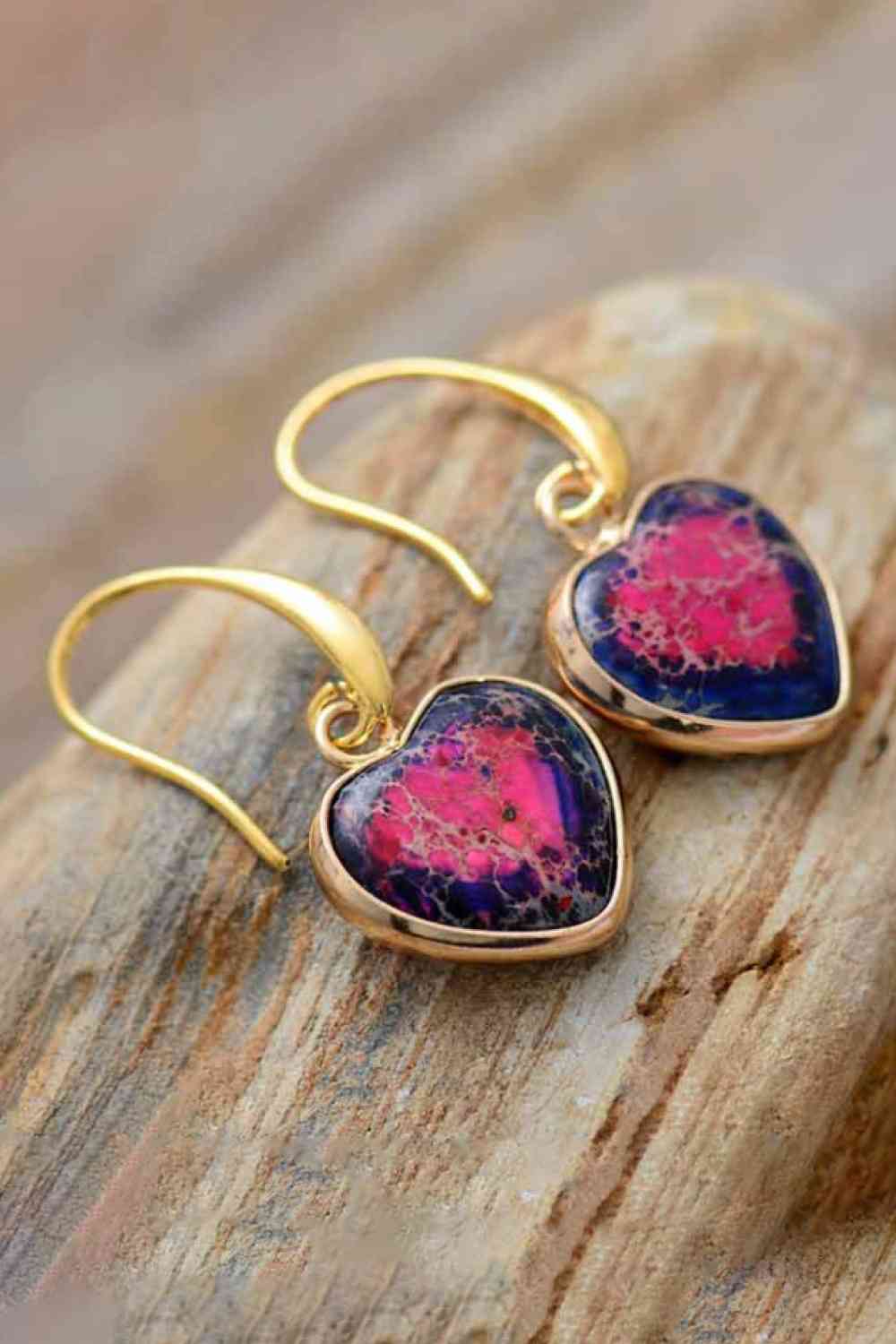 Pendientes Corazón de Jaspe Imperial