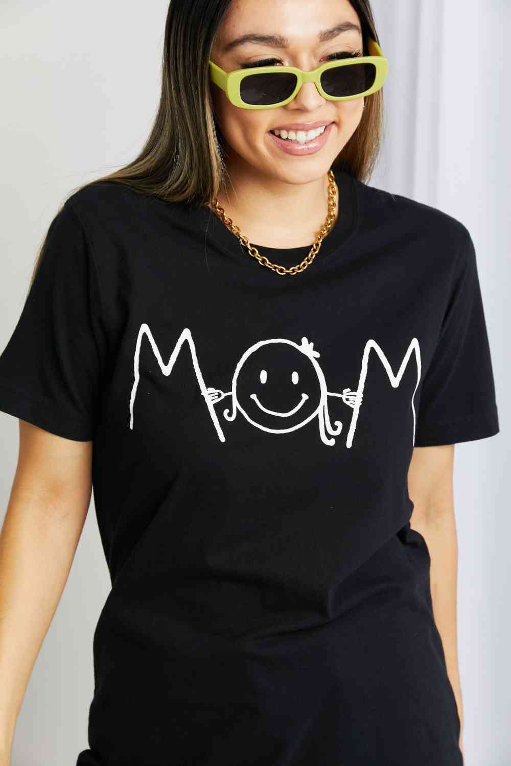 mineB T-shirt graphique Smiley Face pleine taille