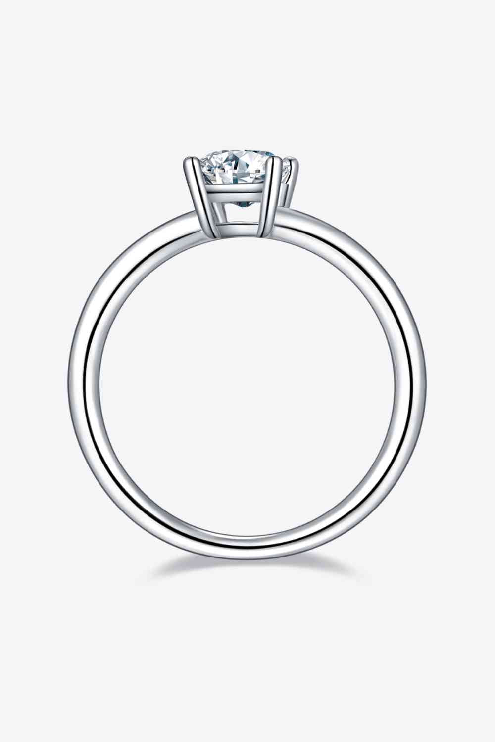 Bague solitaire en argent sterling 925 moissanite 1 carat