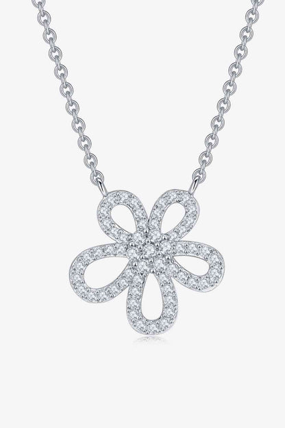 Collier avec pendentif fleur de moissanite en argent sterling 925