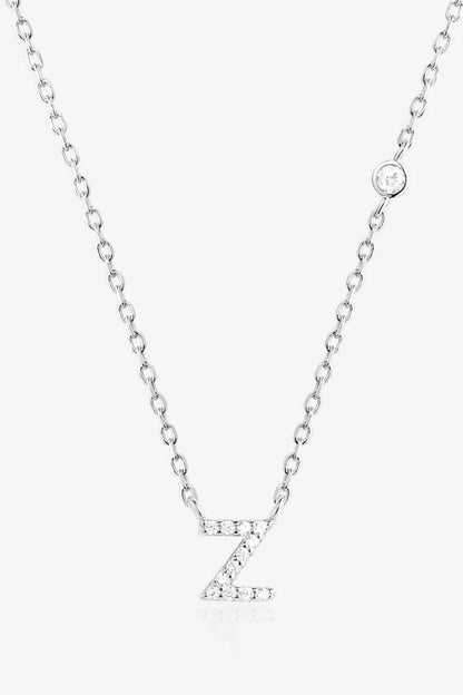 Collier en argent sterling 925 avec zircon V à Z