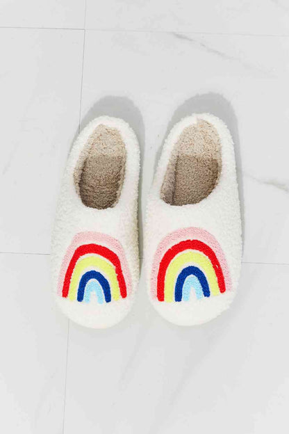 MMShoes Pantoufle en peluche arc-en-ciel