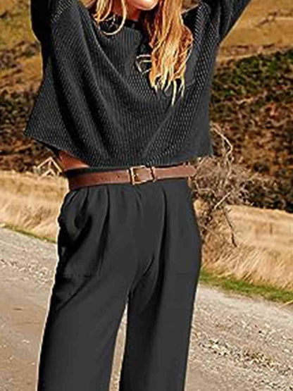 Ensemble haut en tricot et pantalon de jogging