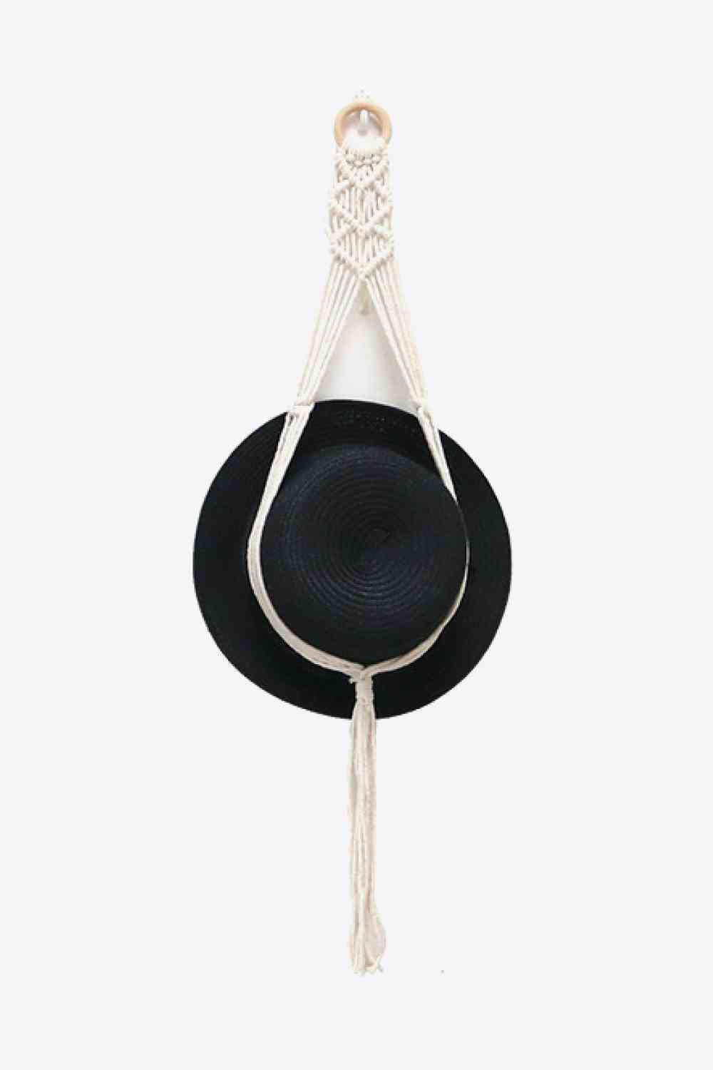 Percha para sombrero de macramé