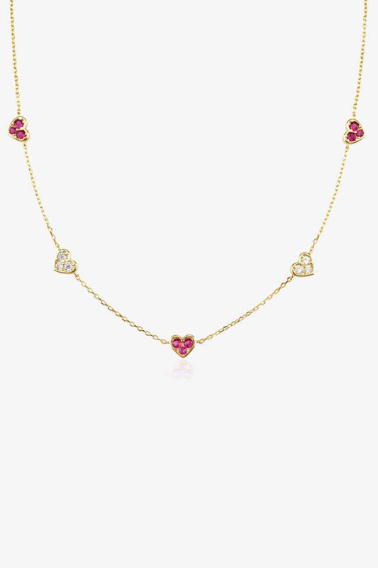 Collier Coeur Zircon Incrusté