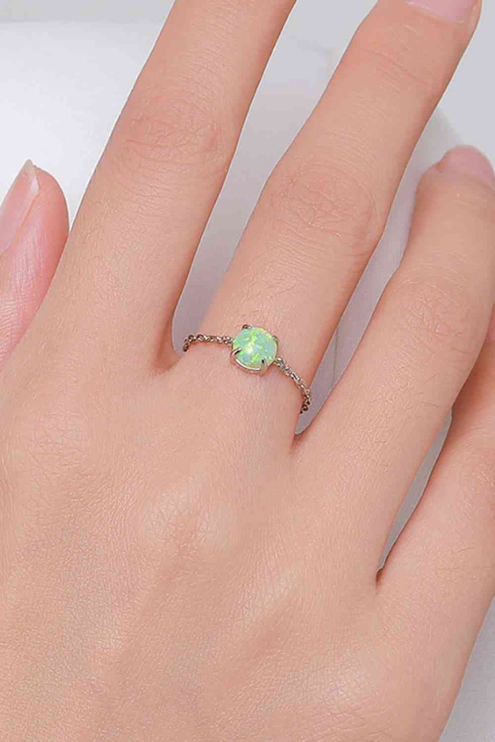 925 Sterling Silver Opal Ring