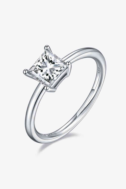 Bague solitaire en argent sterling 925 moissanite 1 carat