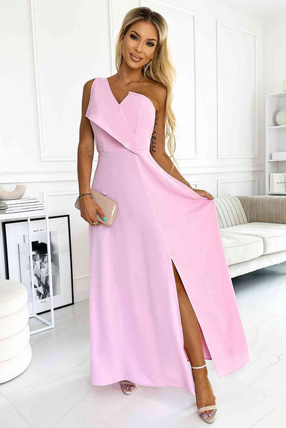 Robe longue sans manches à une épaule