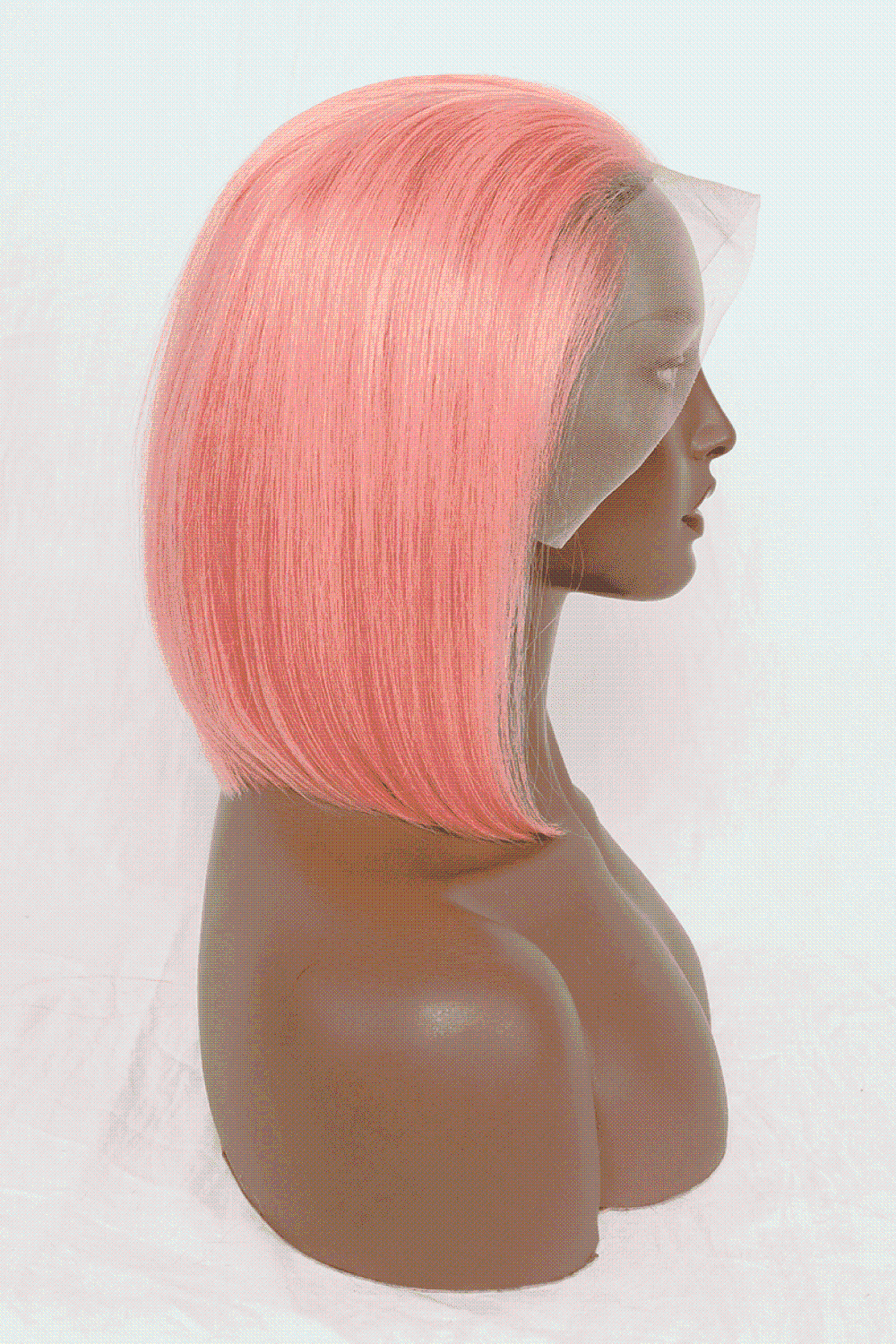 12" 165g Lace Front Wigs Cheveux Humains en Rose Rose Densité 150%