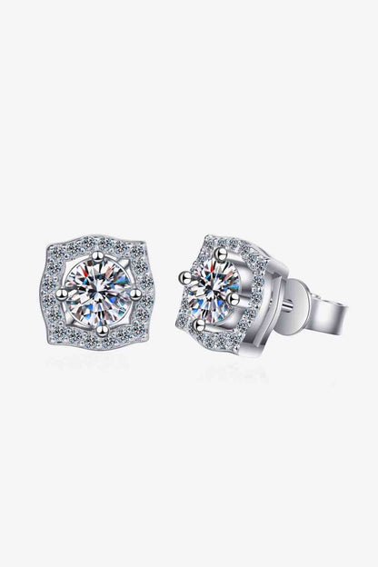 Boucles d'oreilles géométriques en moissanite 1 carat