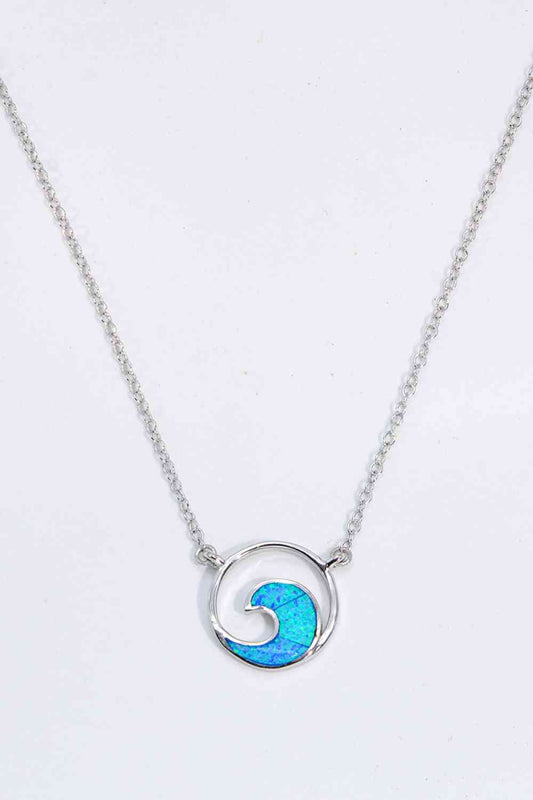 Collier pendentif vague opale