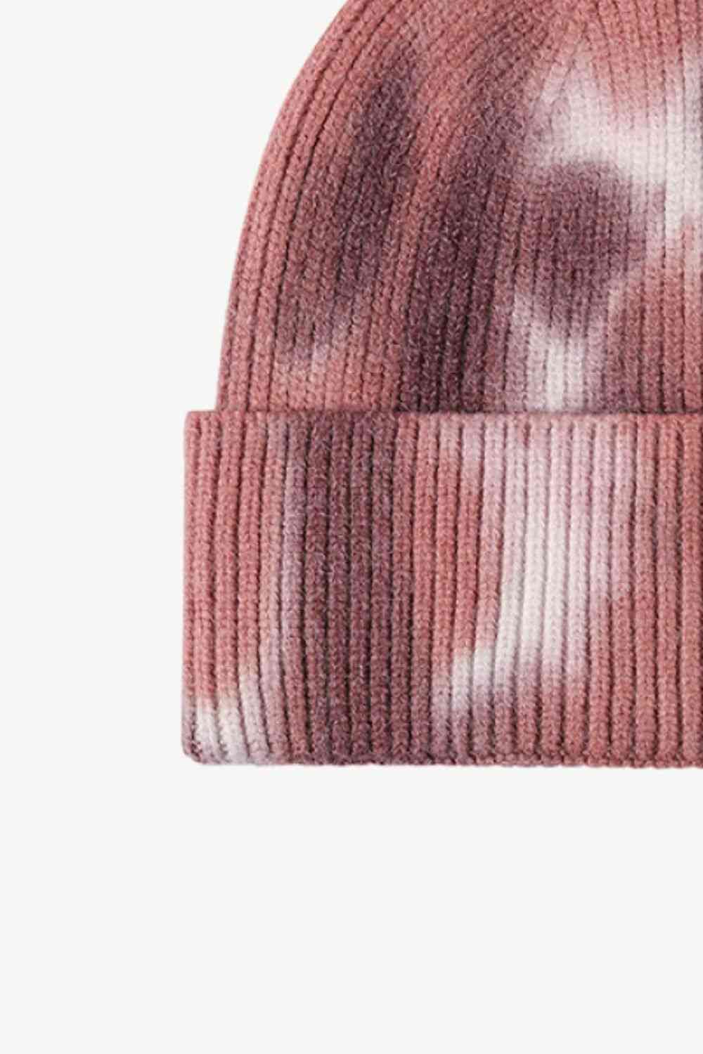 Bonnet en tricot à revers tie-dye