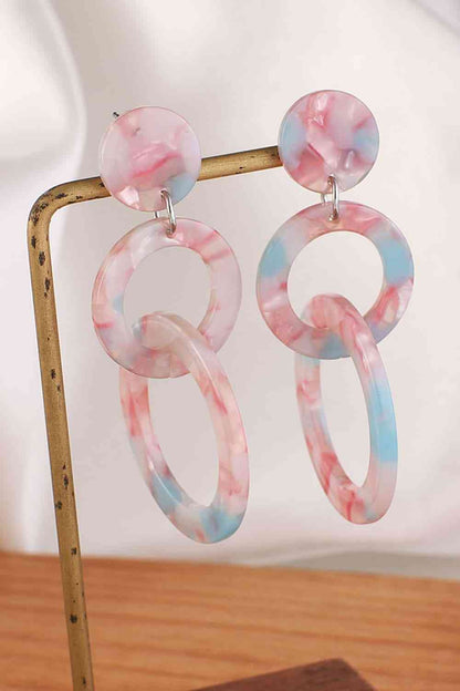 Boucles d'oreilles doubles créoles en acrylique