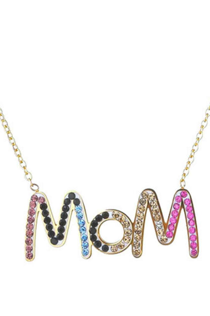 Collar MOM de Acero con Circonitas