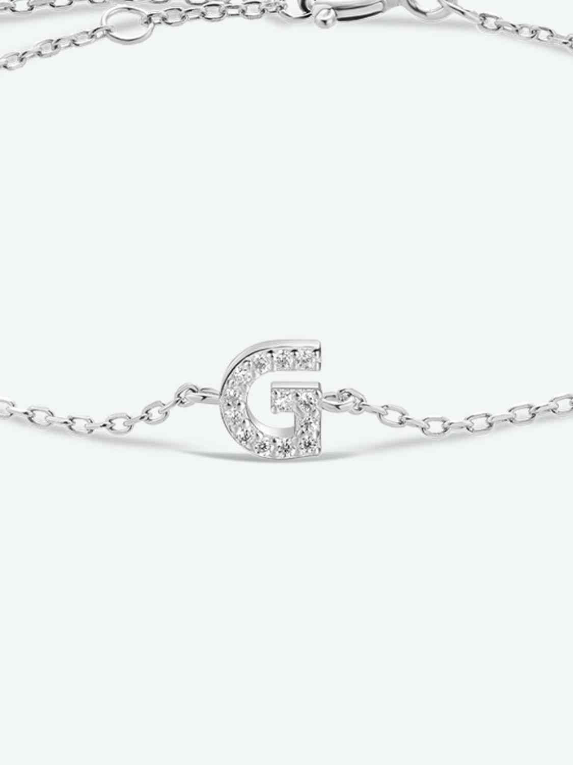 Bracelet en argent sterling 925 avec zircon G à K