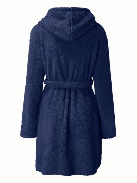 Robe à capuche avec lien à la taille