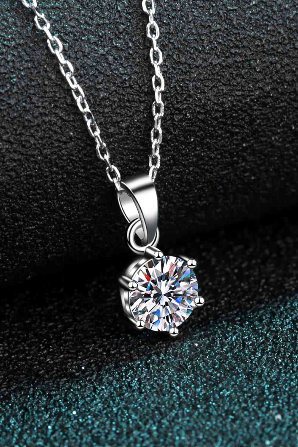 Collier en argent sterling 925 moissanite 1 carat