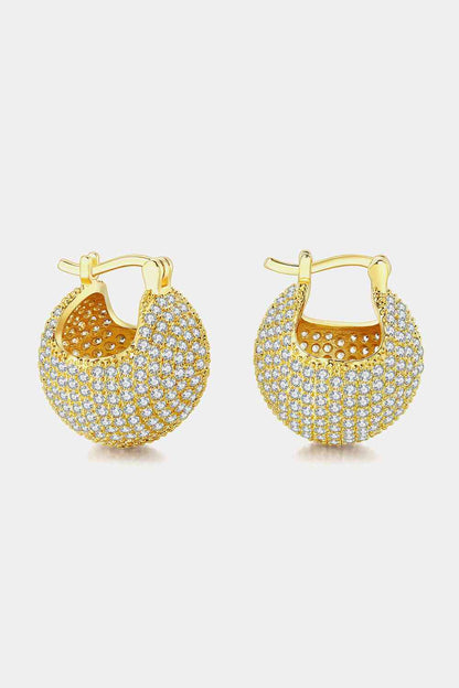 Inlaid Cubic Zirconia Brass Earrings