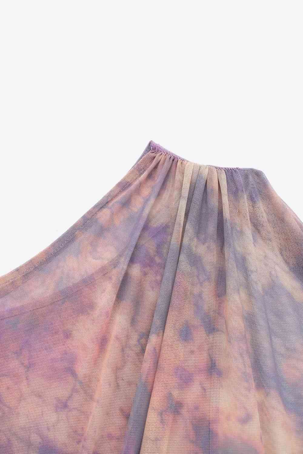 Robe sans manches froncée tie-dye