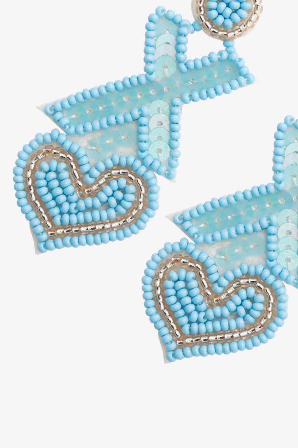 Boucles d'oreilles pendantes aléatoires en forme de cœur et de perles en forme de X, 2 paires