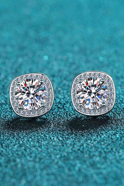 Boucles d'oreilles à tige en moissanite 1 carat Laisse-moi t'aimer