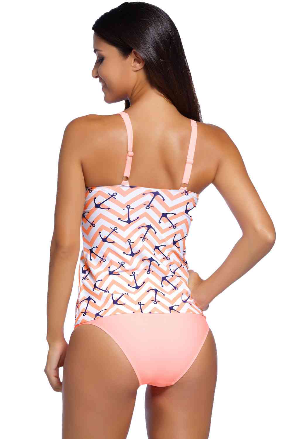 Printed Spaghetti Strap Scoop Neck Tankini Set