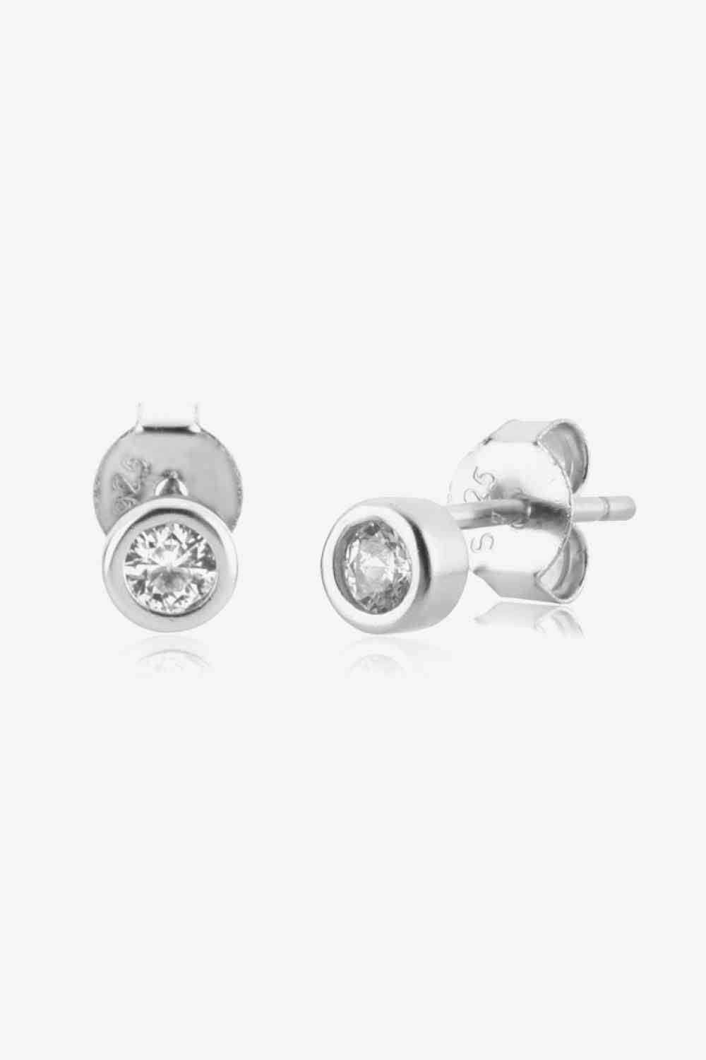 Boucles d'oreilles minimalistes en argent sterling 925 avec zircon