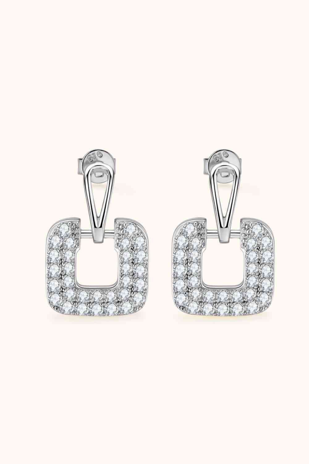 Boucles d'oreilles pendantes en argent sterling 925 moissanite 1,68 carat