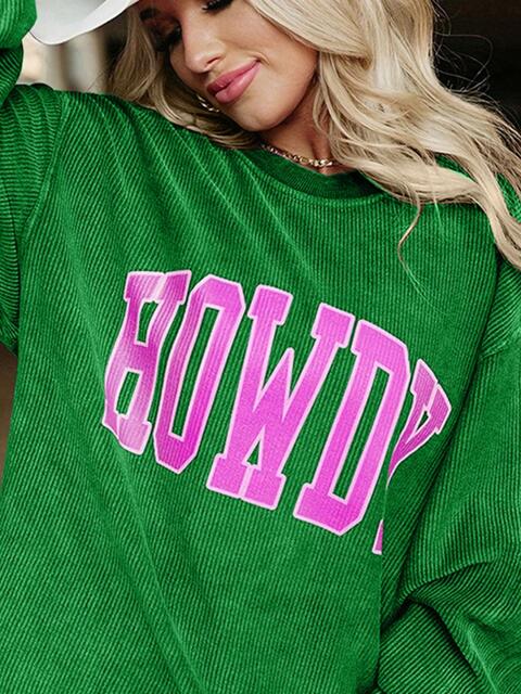 Sweat-shirt à col rond graphique HOWDY pleine taille