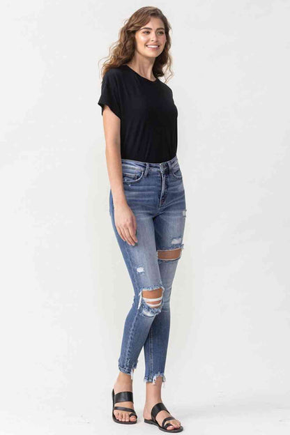 Lovervet Juliana - Jean skinny taille haute effet vieilli pleine taille