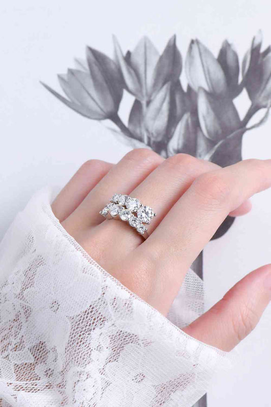 Bague en argent sterling 925 Moissanite adorée