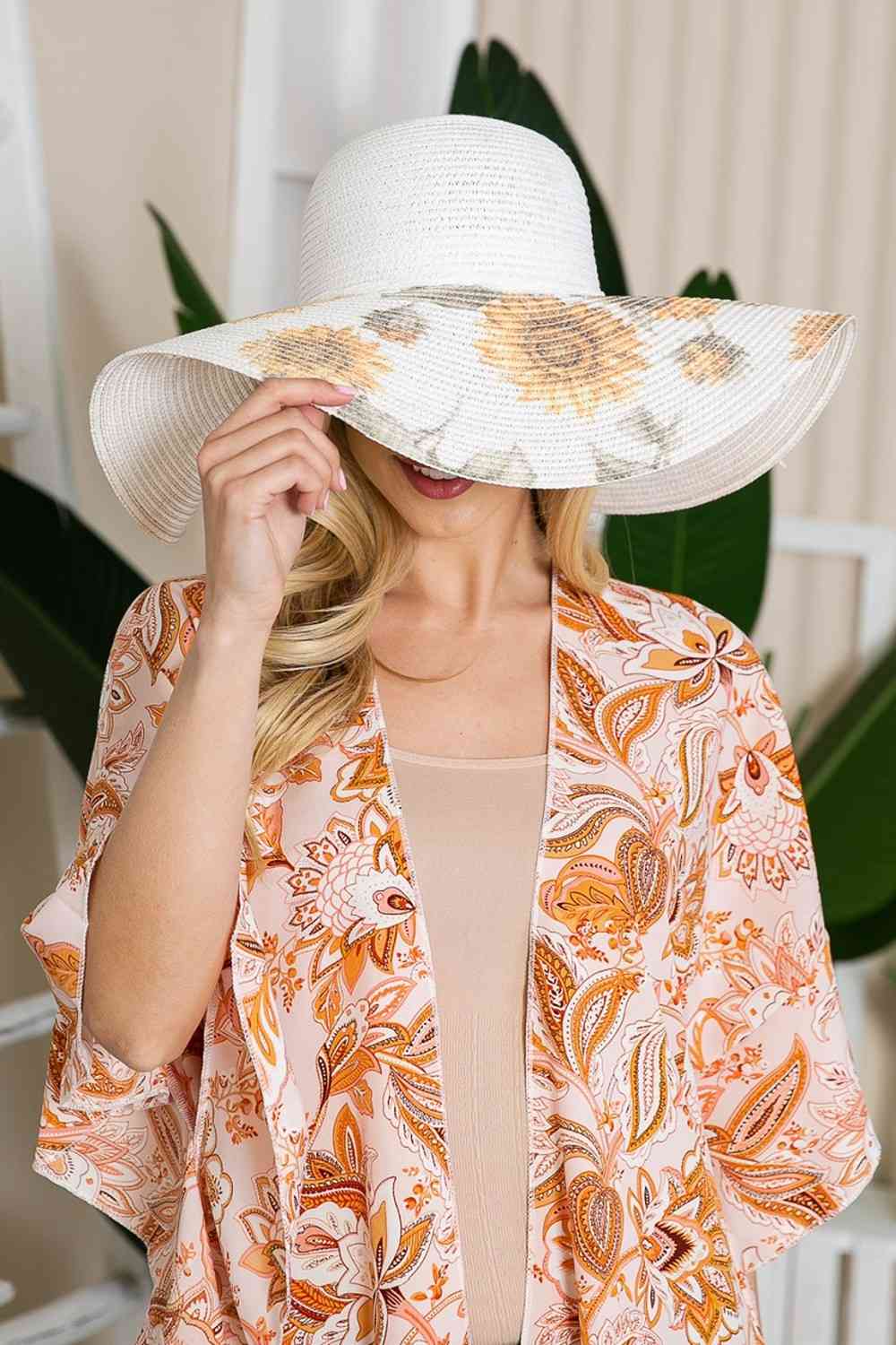 Justin Taylor Sunflower Bow Detail Sunhat