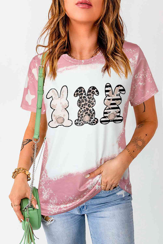 T-shirt graphique lapin imprimé de Pâques