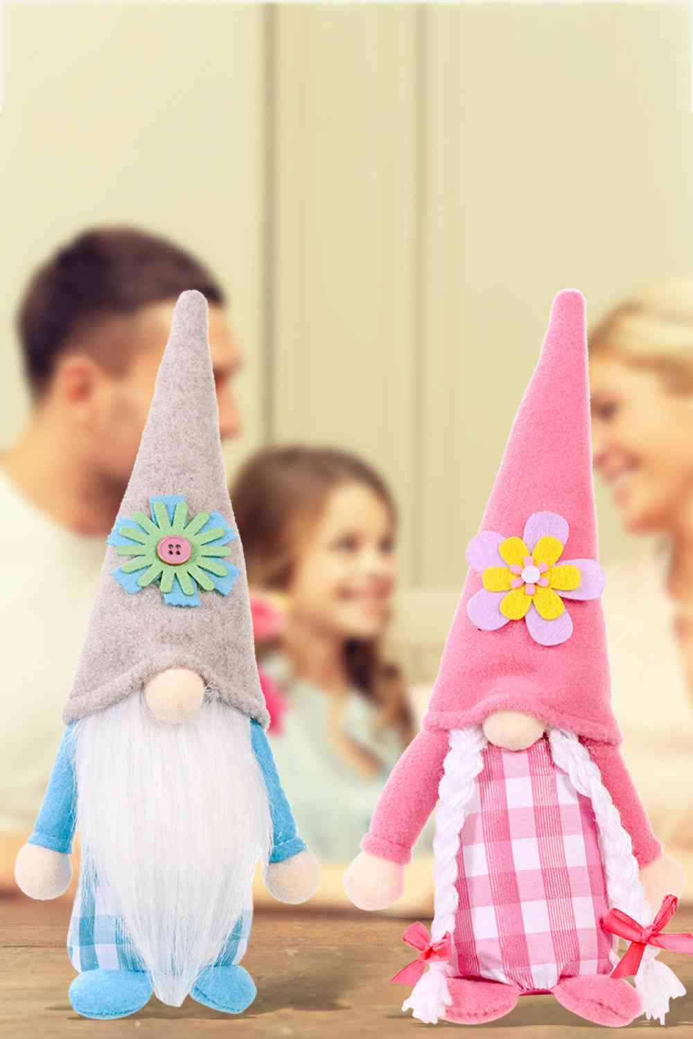 Paquet de 2 gnomes sans visage à chapeau pointu pour la fête des mères