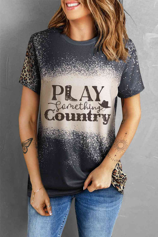 PLAY SOMETHING COUNTRY Camiseta con estampado de leopardo