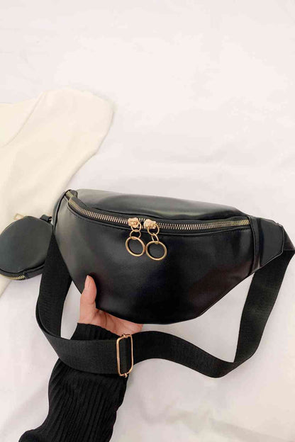 Bolso bandolera de cuero PU con bolso pequeño