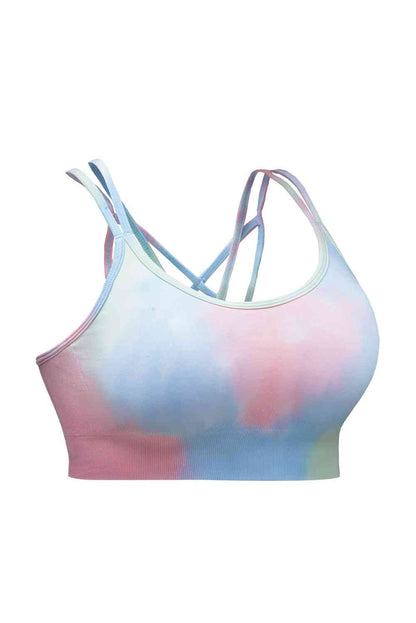 Haut de sport à double bretelles tie-dye