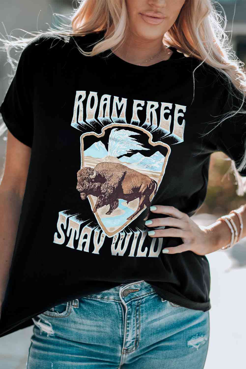 ROAM FREE STAY WILD T-shirt graphique