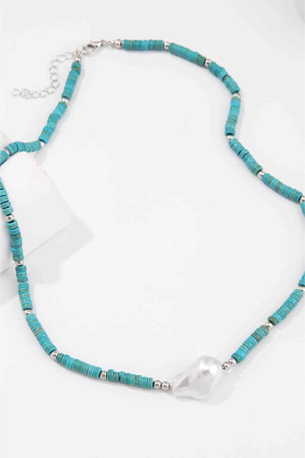 Collier turquoise et perles