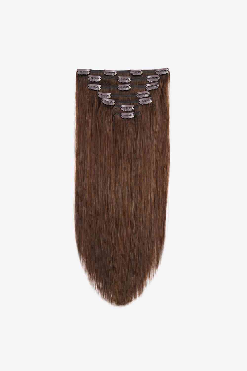 Extensions de cheveux humains indiens à clipser 18" 120 g