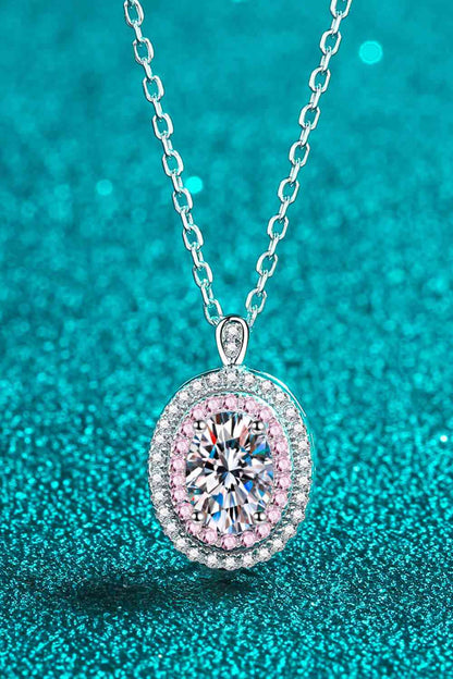 Adored Collier avec pendentif en moissanite 1 carat en argent sterling 925 rhodié