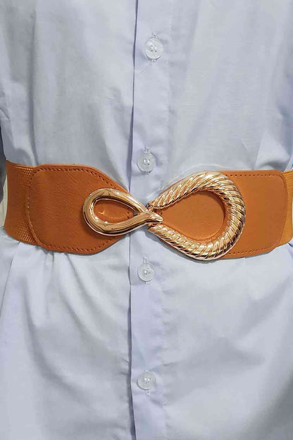 Ceinture élastique à boucle en alliage côtelé